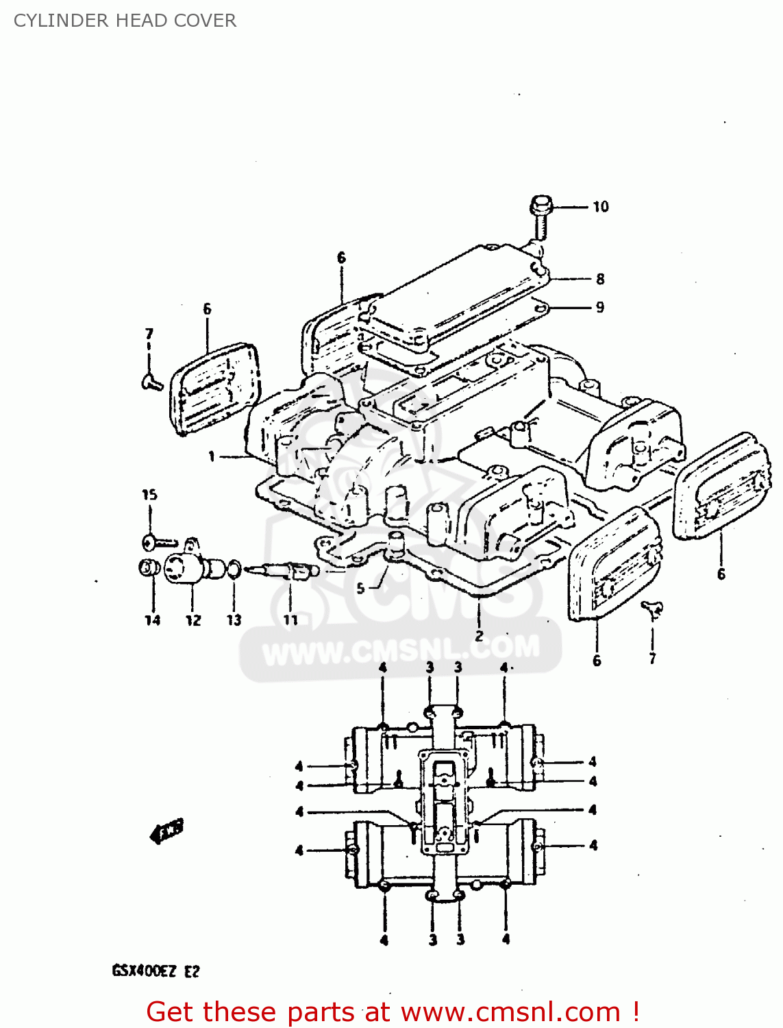 CYLINDER HEAD COVER GSX400E 1982 (Z) (E02 E04 E16 E17 E22 E24 E26)