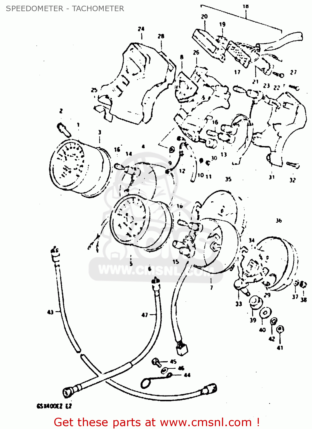 SPEEDOMETER - TACHOMETER GSX400E 1982 (Z) (E02 E04 E16 E17 E22 E24 E26)