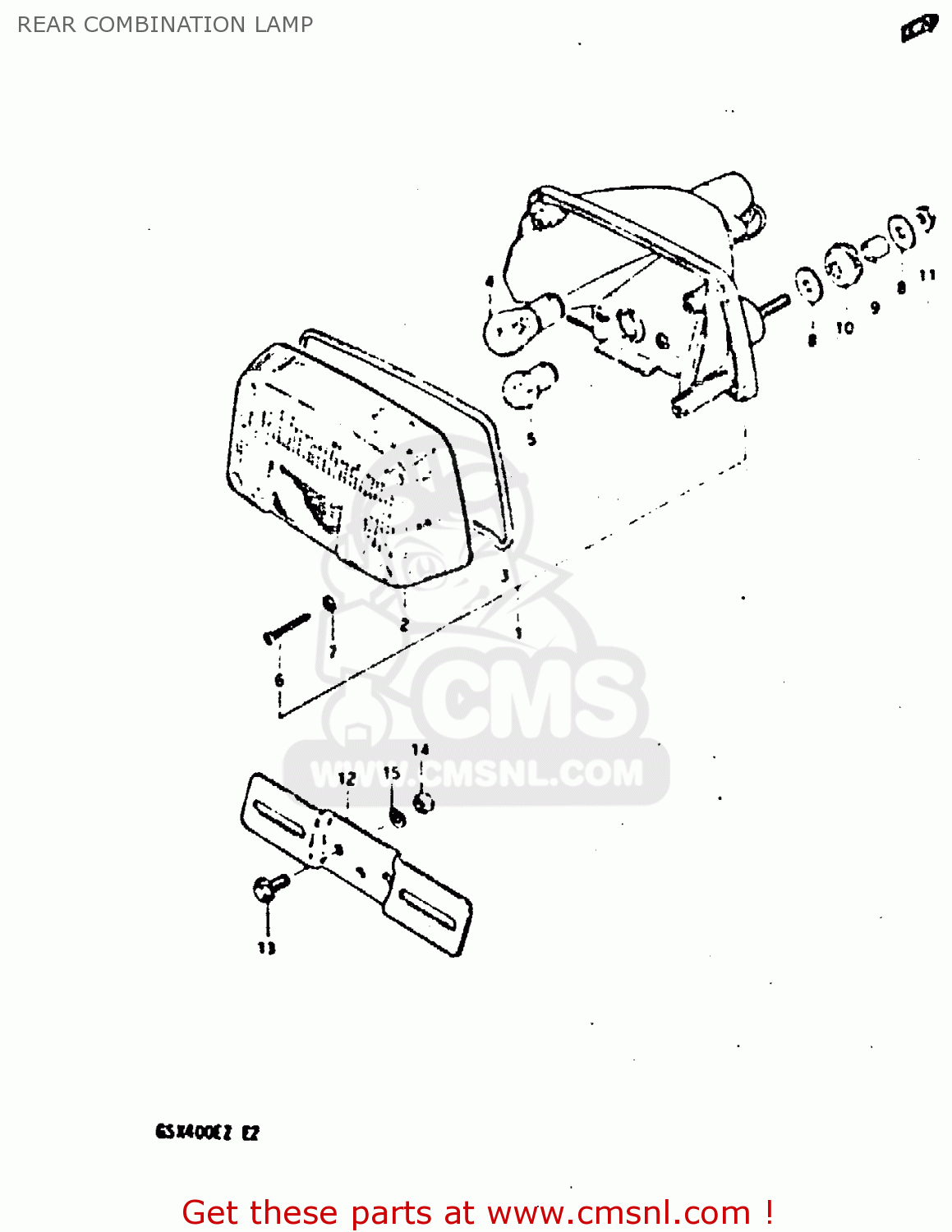 REAR COMBINATION LAMP GSX400E 1982 (Z) (E02 E04 E16 E17 E22 E24 E26)
