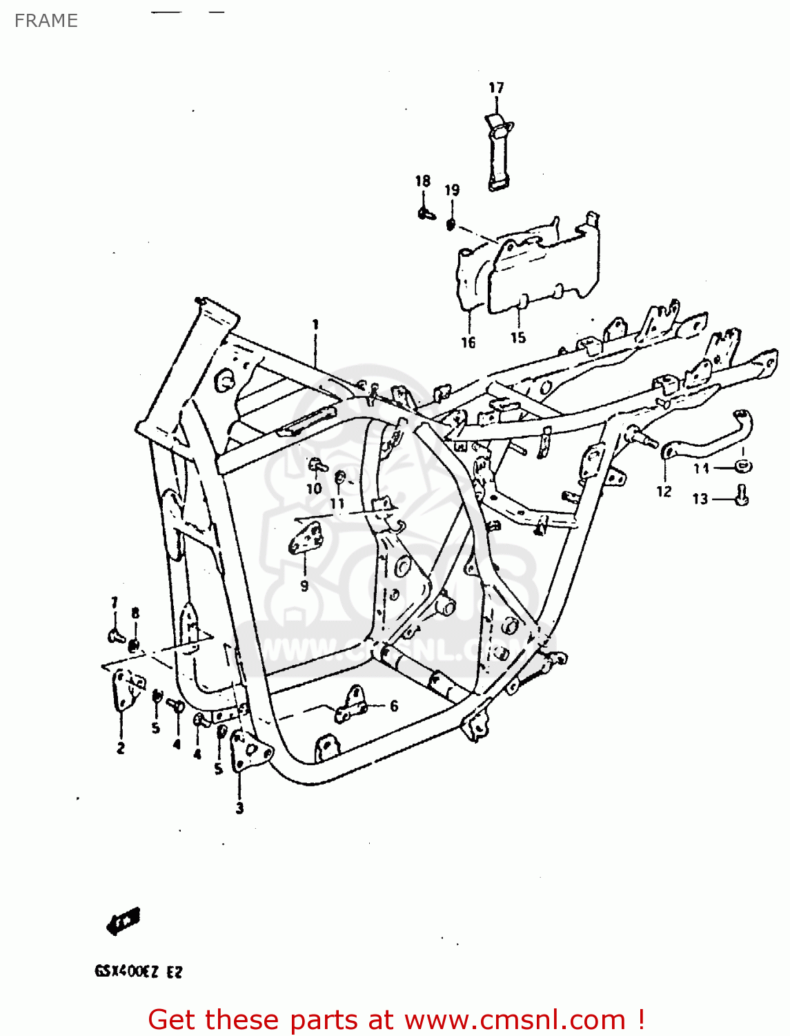 FRAME GSX400E 1982 (Z) (E02 E04 E16 E17 E22 E24 E26)