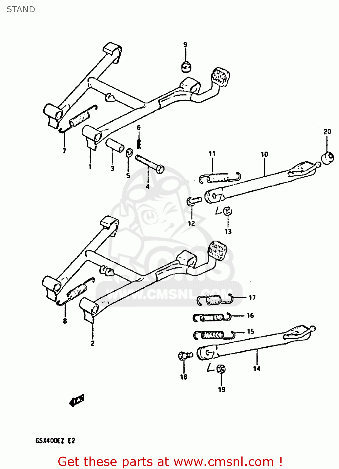STAND GSX400E 1982 (Z) (E02 E04 E16 E17 E22 E24 E26)