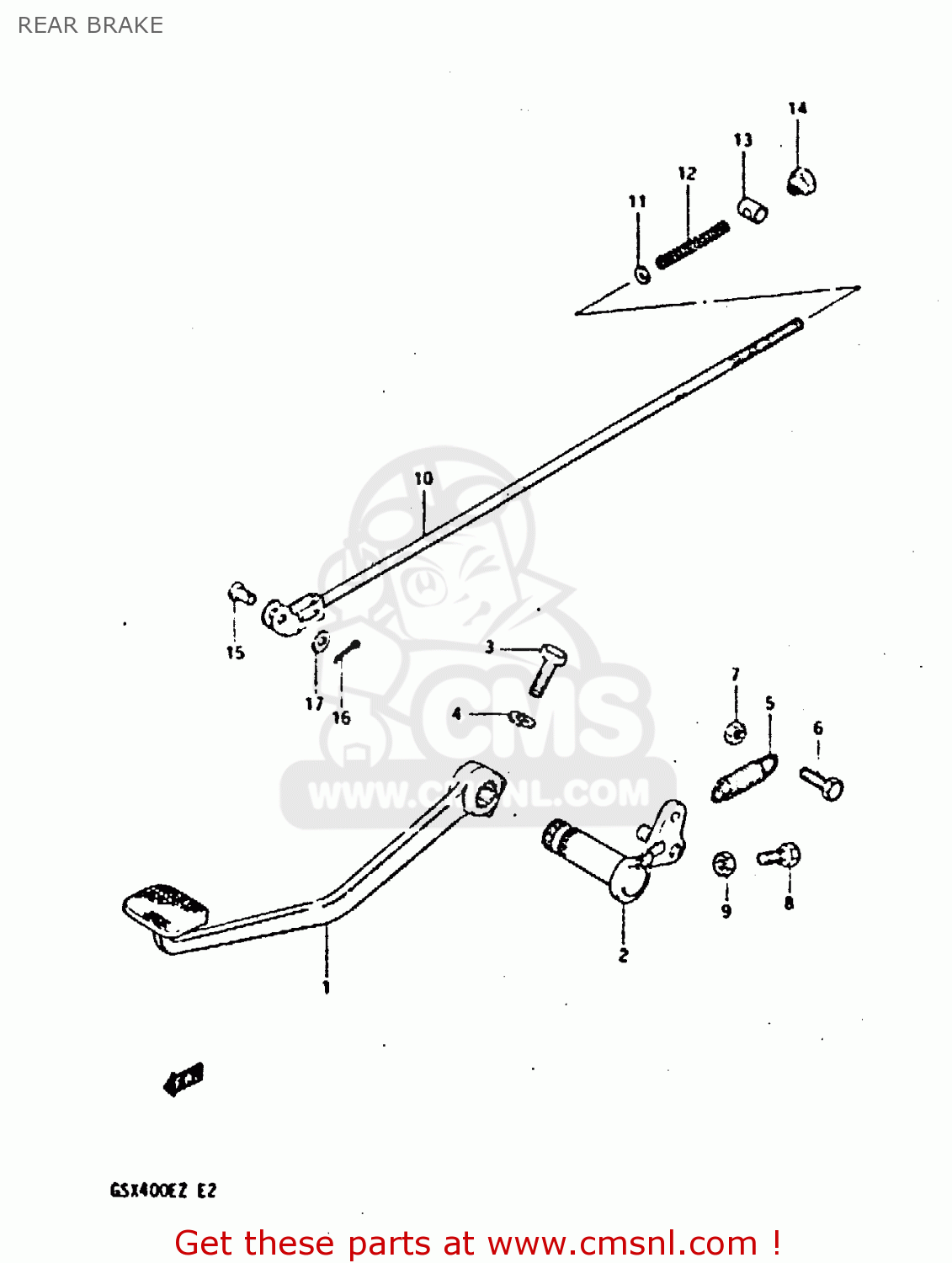 REAR BRAKE GSX400E 1982 (Z) (E02 E04 E16 E17 E22 E24 E26)