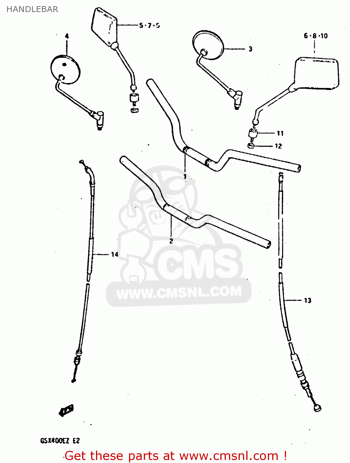 HANDLEBAR GSX400E 1982 (Z) (E02 E04 E16 E17 E22 E24 E26)
