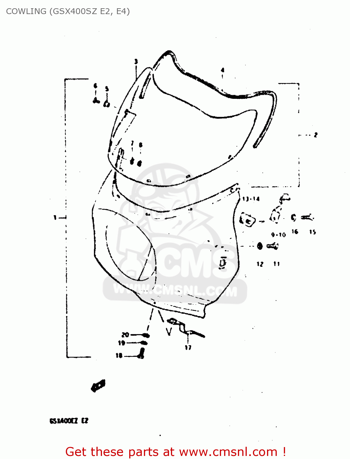 COWLING (GSX400SZ E2, E4) GSX400E 1982 (Z) (E02 E04 E16 E17 E22 E24 E26)