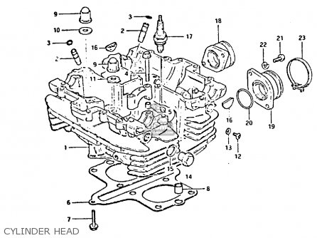 CYLINDER HEAD - GSX400E 1982 (Z) (E02 E04 E16 E17 E22 E24 E26)