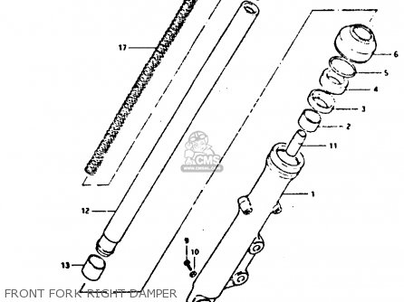 FRONT FORK RIGHT DAMPER - GSX400E 1982 (Z) (E02 E04 E16 E17 E22 E24 E26)