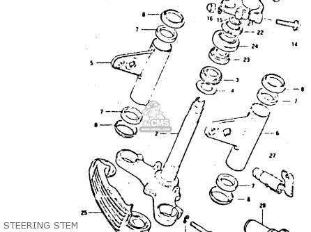 STEERING STEM - GSX400E 1982 (Z) (E02 E04 E16 E17 E22 E24 E26)