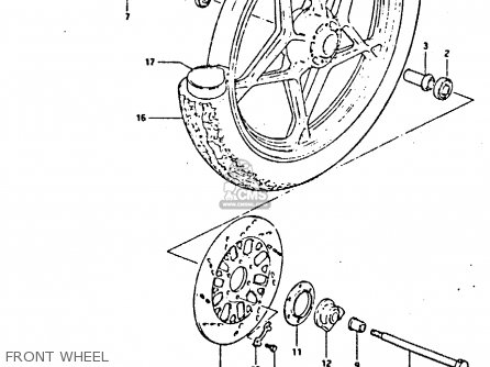 FRONT WHEEL - GSX400E 1982 (Z) (E02 E04 E16 E17 E22 E24 E26)