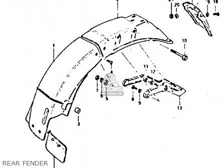 REAR FENDER - GSX400E 1982 (Z) (E02 E04 E16 E17 E22 E24 E26)