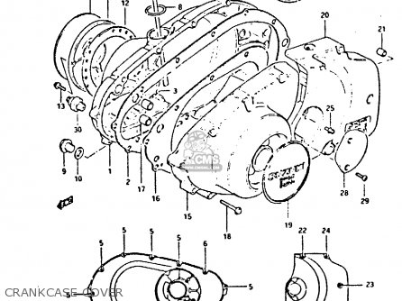 CRANKCASE COVER - GSX400E 1982 (Z) (E02 E04 E16 E17 E22 E24 E26)