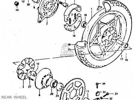 REAR WHEEL - GSX400E 1982 (Z) (E02 E04 E16 E17 E22 E24 E26)