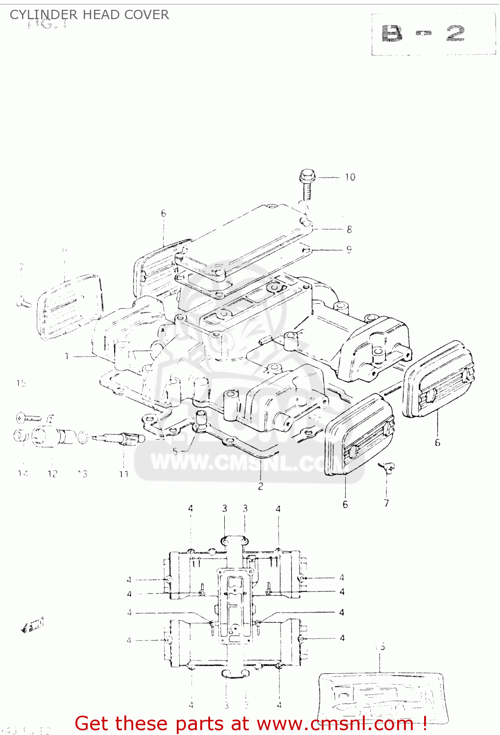 CYLINDER HEAD COVER GSX400E 1984 (E) GENERAL EXPORT (E01)