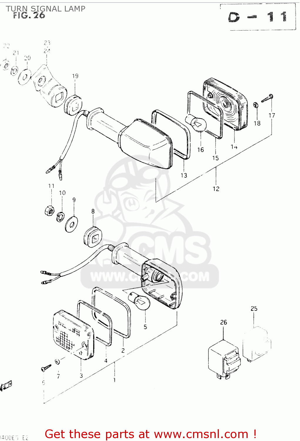 TURN SIGNAL LAMP GSX400E 1984 (E) GENERAL EXPORT (E01)
