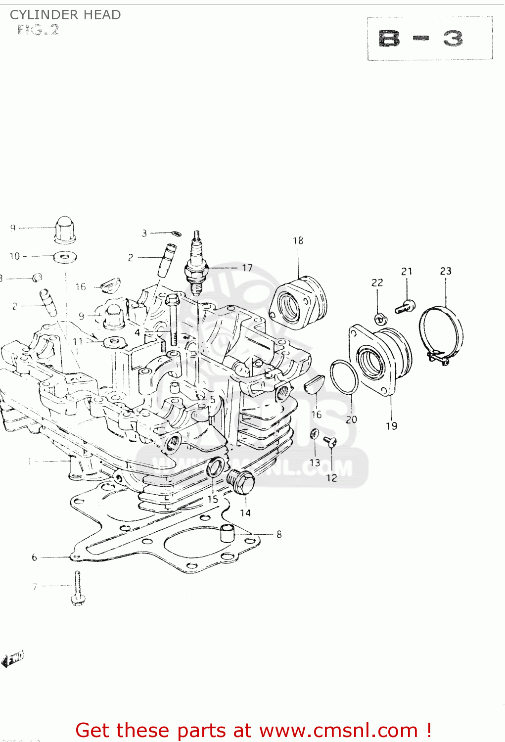 CYLINDER HEAD GSX400E 1984 (E) GENERAL EXPORT (E01)