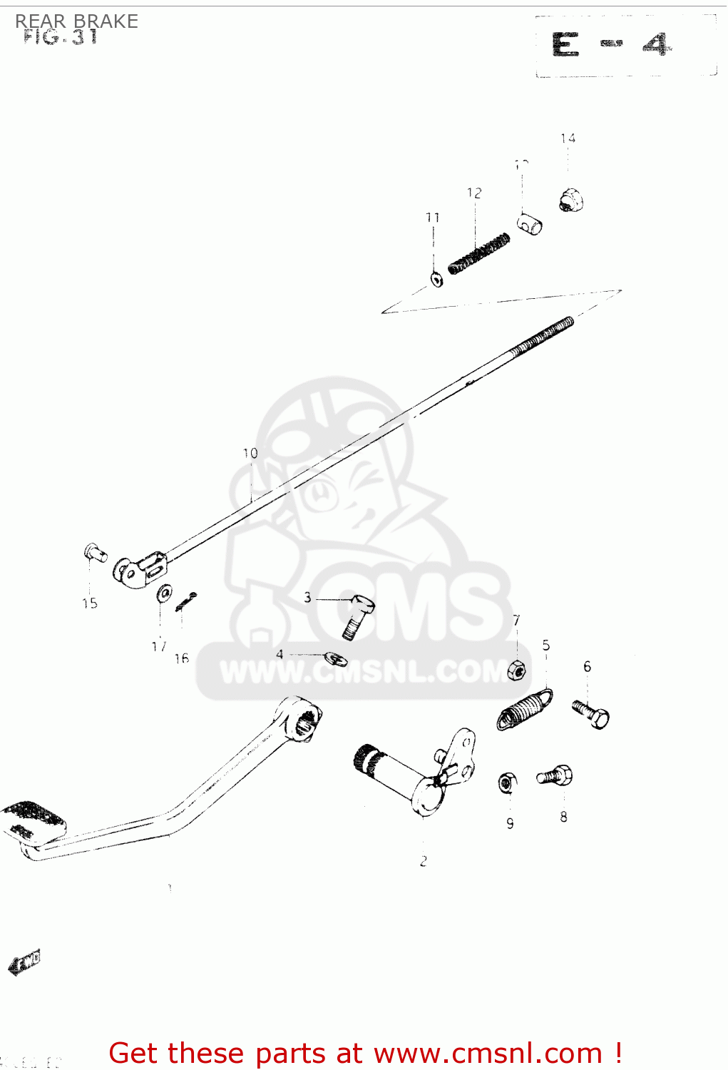 REAR BRAKE GSX400E 1984 (E) GENERAL EXPORT (E01)