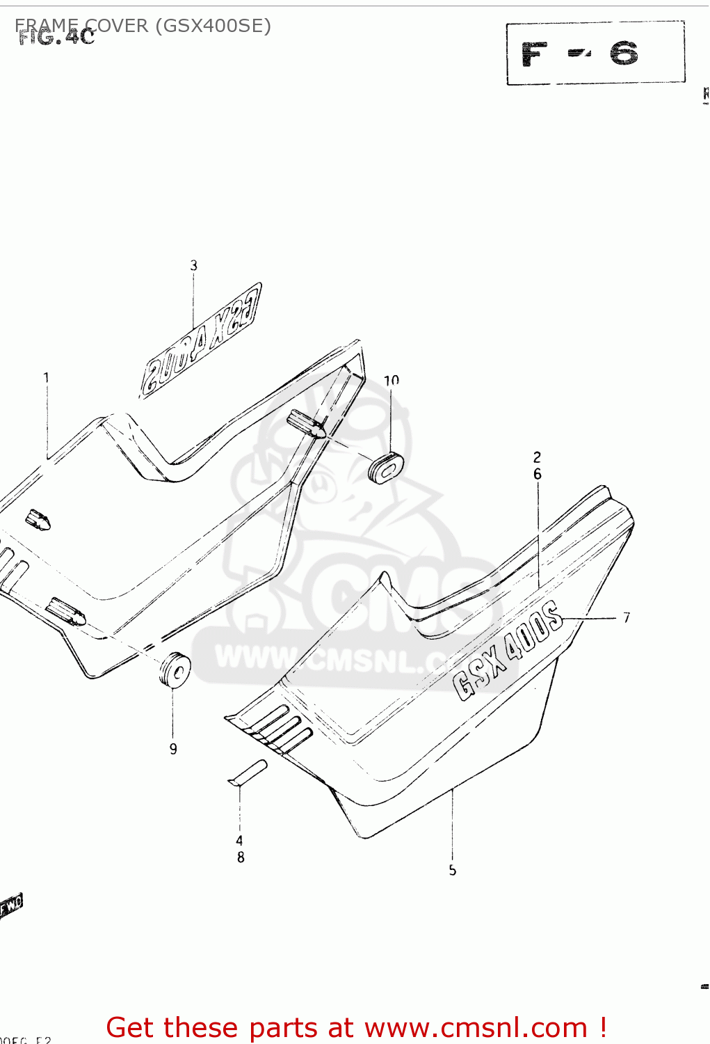 FRAME COVER (GSX400SE) GSX400E 1984 (E) GENERAL EXPORT (E01)