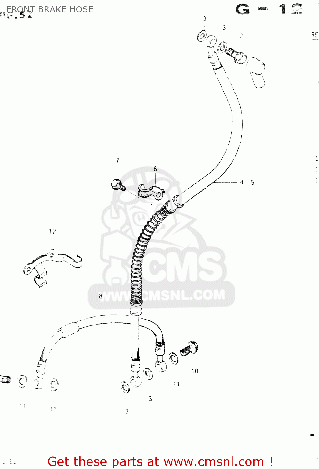 FRONT BRAKE HOSE GSX400E 1984 (E) GENERAL EXPORT (E01)
