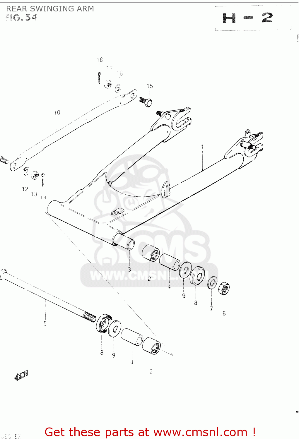REAR SWINGING ARM GSX400E 1984 (E) GENERAL EXPORT (E01)