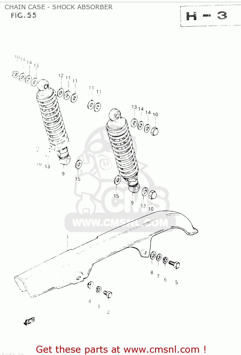 CHAIN CASE - SHOCK ABSORBER GSX400E 1984 (E) GENERAL EXPORT (E01)