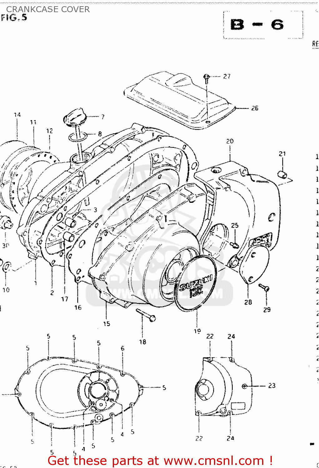 CRANKCASE COVER GSX400E 1984 (E) GENERAL EXPORT (E01)