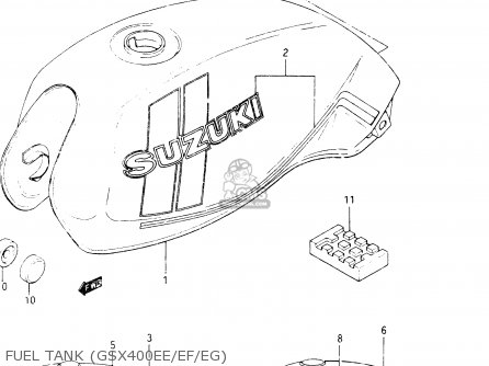 FUEL TANK (GSX400EE/EF/EG) - GSX400E 1984 (E) GENERAL EXPORT (E01)