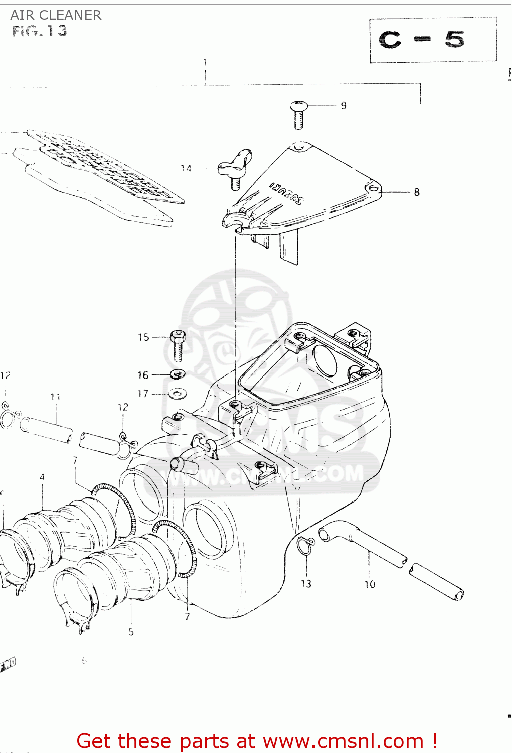 AIR CLEANER GSX400E 1985 (F) GENERAL EXPORT (E01)