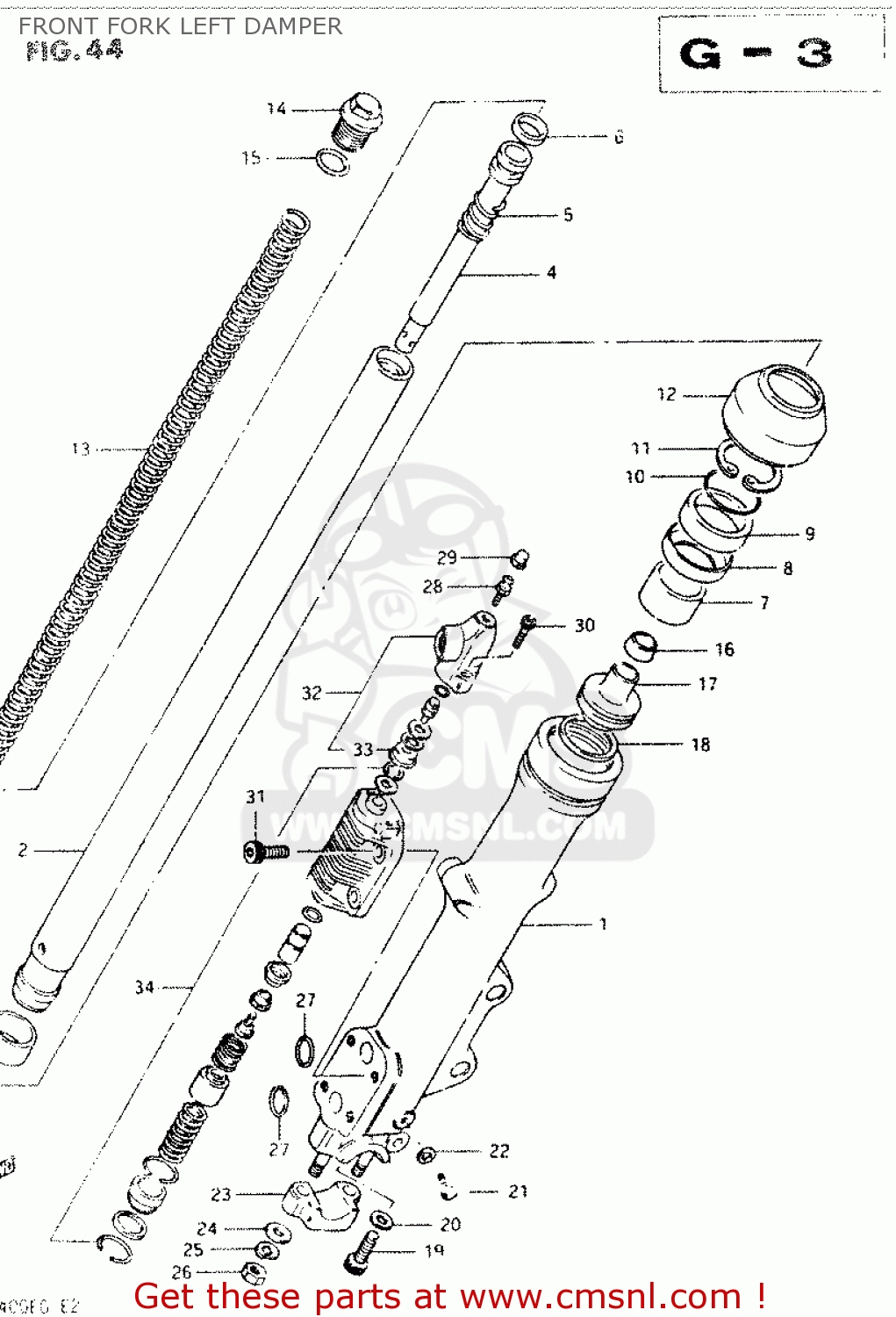 FRONT FORK LEFT DAMPER GSX400E 1985 (F) GENERAL EXPORT (E01)