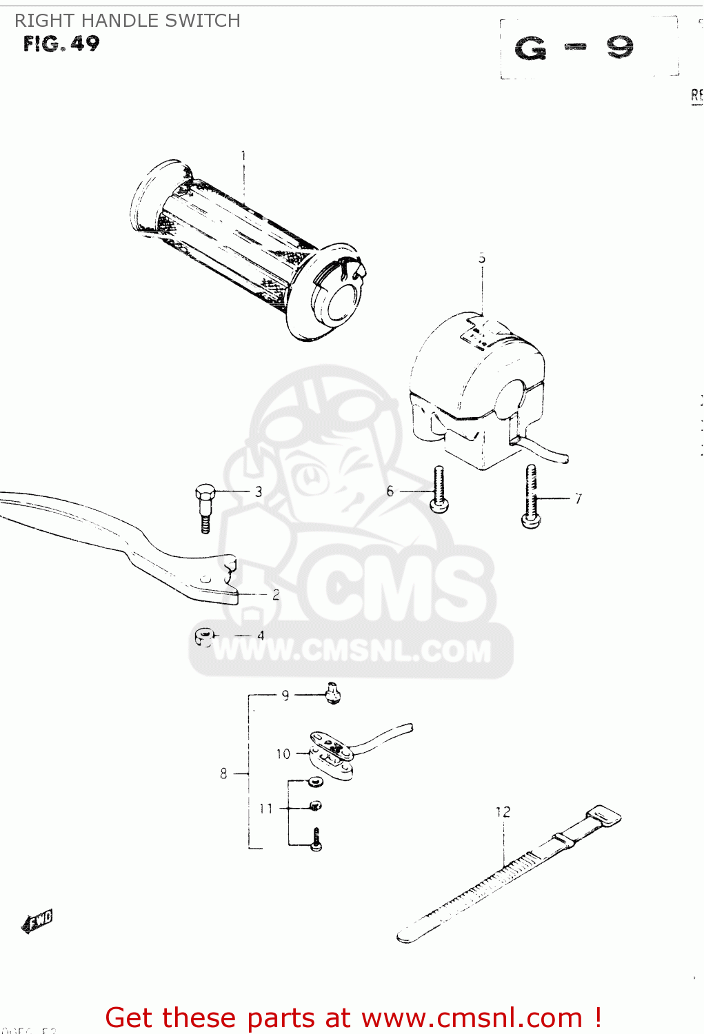 RIGHT HANDLE SWITCH GSX400E 1985 (F) GENERAL EXPORT (E01)