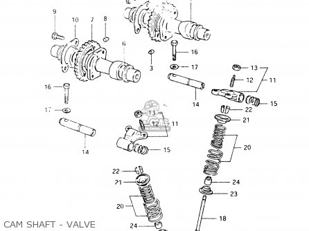 CAM SHAFT - VALVE - GSX400E 1985 (F) GENERAL EXPORT (E01)