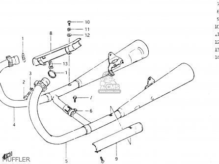 MUFFLER - GSX400E 1985 (F) GENERAL EXPORT (E01)