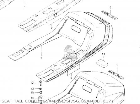 SEAT TAIL COVER (GSX400SE/SF/SG,GSX400EF E17) - GSX400E 1985 (F) GENERAL EXPORT (E01)