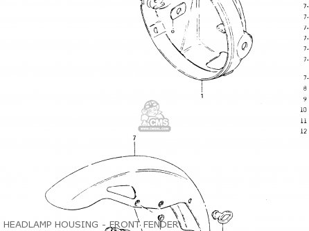 HEADLAMP HOUSING - FRONT FENDER - GSX400E 1985 (F) GENERAL EXPORT (E01)