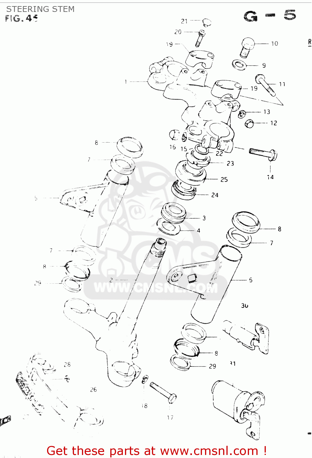STEERING STEM GSX400E 1986 (G) GENERAL EXPORT (E01)