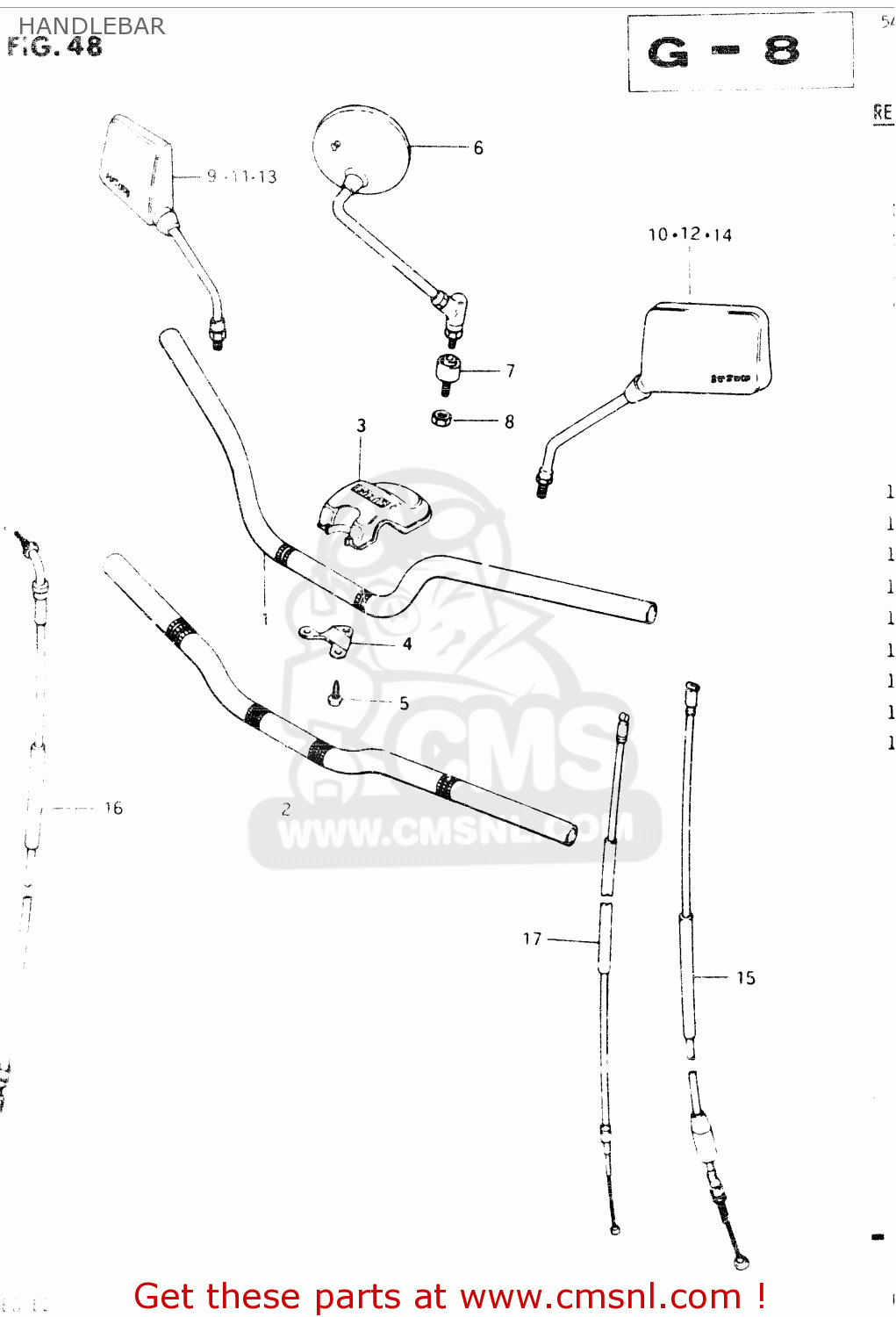 HANDLEBAR GSX400E 1986 (G) GENERAL EXPORT (E01)