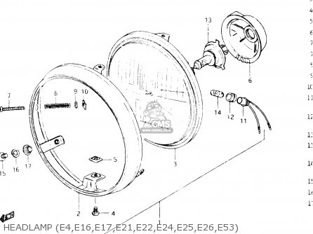 HEADLAMP (E4,E16,E17,E21,E22,E24,E25,E26,E53) - GSX400E 1986 (G) GENERAL EXPORT (E01)