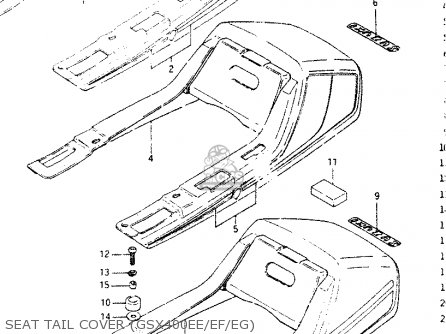 SEAT TAIL COVER (GSX400EE/EF/EG) - GSX400E 1986 (G) GENERAL EXPORT (E01)