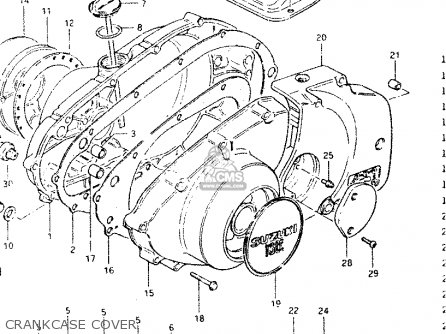 CRANKCASE COVER - GSX400E 1986 (G) GENERAL EXPORT (E01)