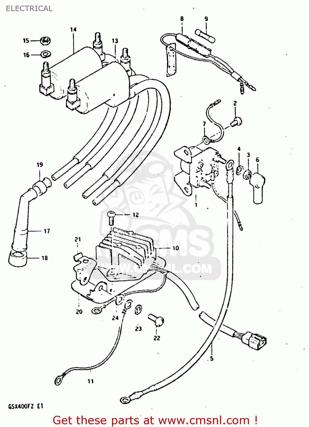 Suzuki GSX400F 1981 (X) (E01 E02 04 06 15 16 18 21 22 24 25 26 34 39 48 ...