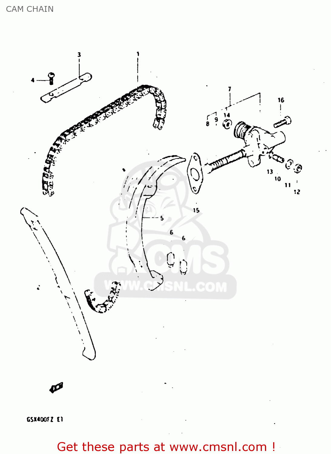 CAM CHAIN GSX400F 1981 (X) (E01 E02 04 06 15 16 18 21 22 24 25 26 34 39 48