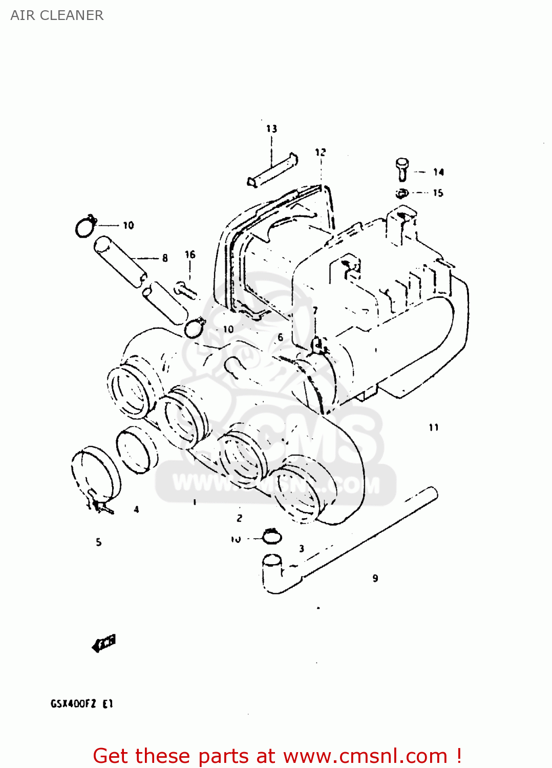 AIR CLEANER GSX400F 1981 (X) (E01 E02 04 06 15 16 18 21 22 24 25 26 34 39 48