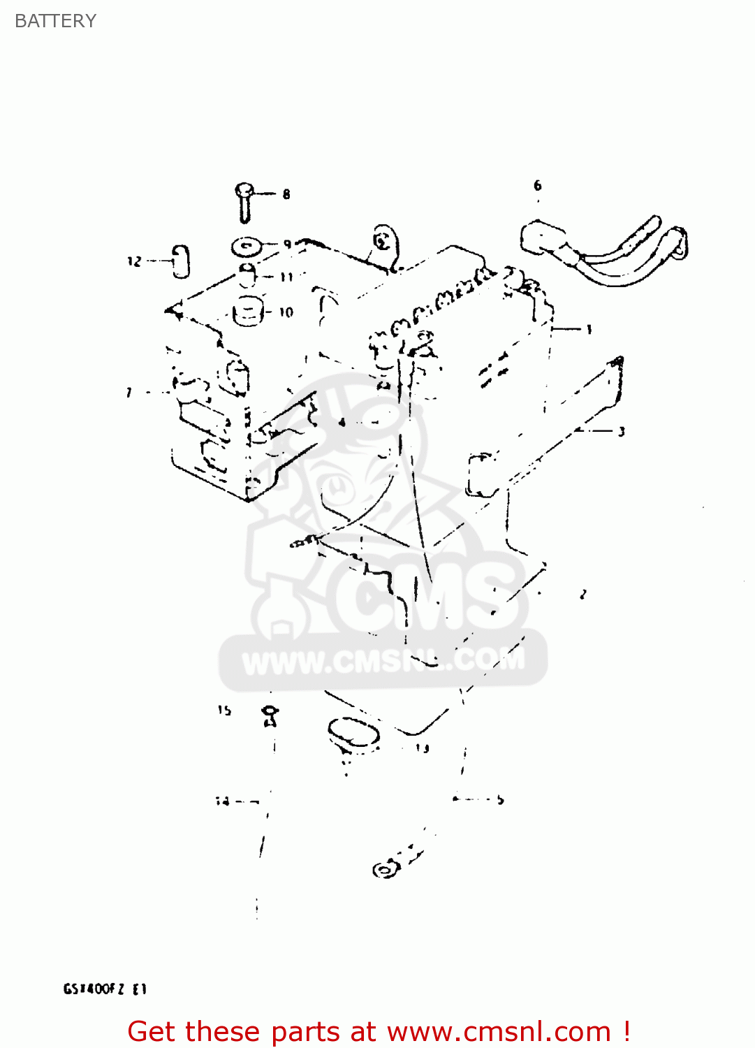 BATTERY GSX400F 1981 (X) (E01 E02 04 06 15 16 18 21 22 24 25 26 34 39 48