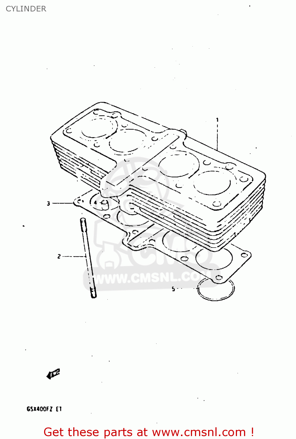 CYLINDER GSX400F 1981 (X) (E01 E02 04 06 15 16 18 21 22 24 25 26 34 39 48