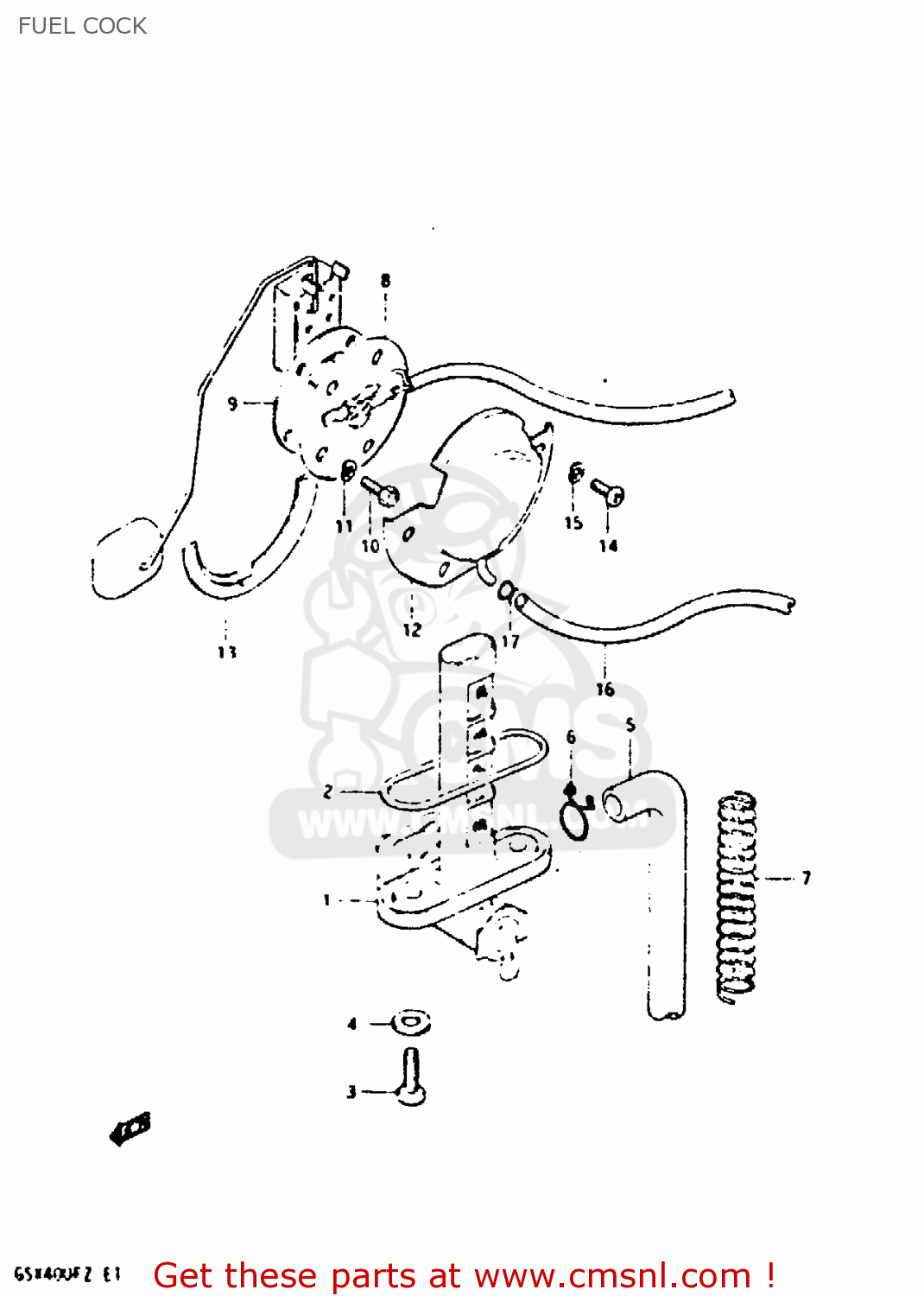 FUEL COCK GSX400F 1981 (X) (E01 E02 04 06 15 16 18 21 22 24 25 26 34 39 48