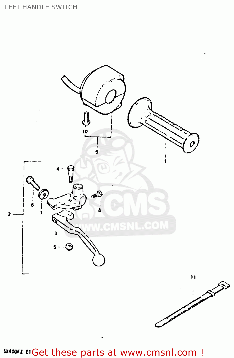 LEFT HANDLE SWITCH GSX400F 1981 (X) (E01 E02 04 06 15 16 18 21 22 24 25 26 34 39 48
