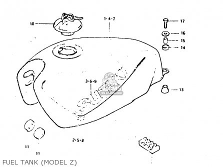 FUEL TANK (MODEL Z) - GSX400F 1981 (X) (E01 E02 04 06 15 16 18 21 22 24 25 26 34 39 48