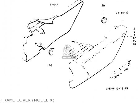 FRAME COVER (MODEL X) - GSX400F 1981 (X) (E01 E02 04 06 15 16 18 21 22 24 25 26 34 39 48