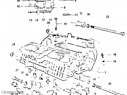 CRANKCASE - GSX400F 1981 (X) (E01 E02 04 06 15 16 18 21 22 24 25 26 34 39 48