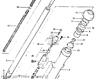 FRONT LEFT FORK (MODEL Z) - GSX400F 1981 (X) (E01 E02 04 06 15 16 18 21 22 24 25 26 34 39 48