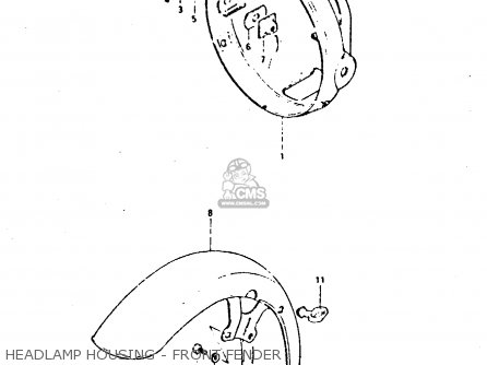 HEADLAMP HOUSING - FRONT FENDER - GSX400F 1981 (X) (E01 E02 04 06 15 16 18 21 22 24 25 26 34 39 48