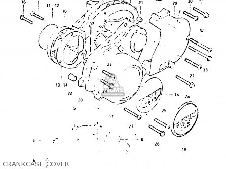 CRANKCASE COVER - GSX400F 1981 (X) (E01 E02 04 06 15 16 18 21 22 24 25 26 34 39 48